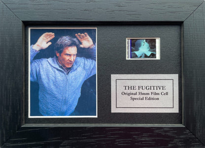 Handmade display featuring original Mini 35mm film cells for THE FUGITIVE fans