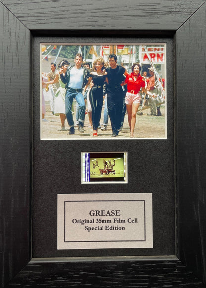 GREASE 1978 Original Mini 35mm Film Cells set in Quality Wood Frame + COA