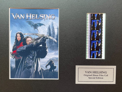 Hand crafted display featuring original 35mm film cells for VAN HELSING fans