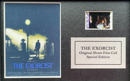 Handmade display featuring original Mini film cells for THE EXORCIST 1973 fans