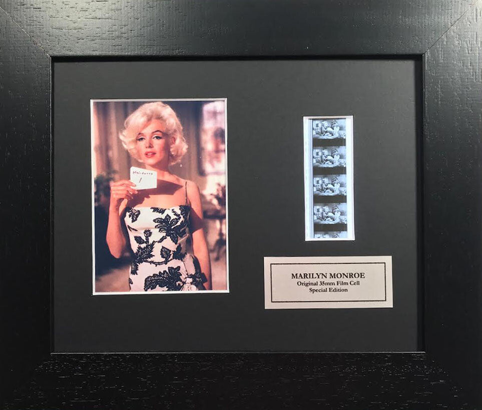 Handmade display featuring original RARE 35mm film cells for MARILYN MONROE fans