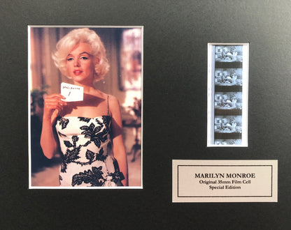 Handmade display featuring original RARE 35mm film cells for MARILYN MONROE fans