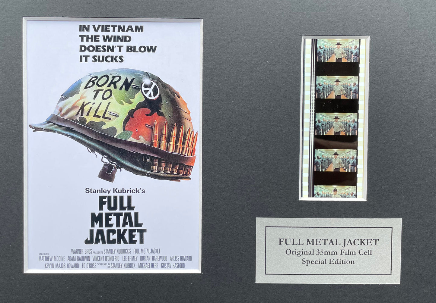 FULL METAL JACKET Original 35mm Film Cells set within Quality Wood Frame + COA v1
