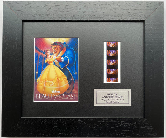 Handmade display featuring original film cells for a Beauty and The Beast fan