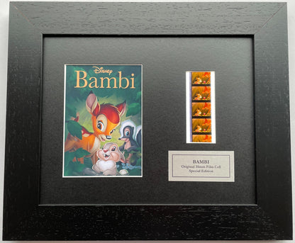 BAMBI 1942 Original 35mm Film Cells set in Quality Wood Frame + COA