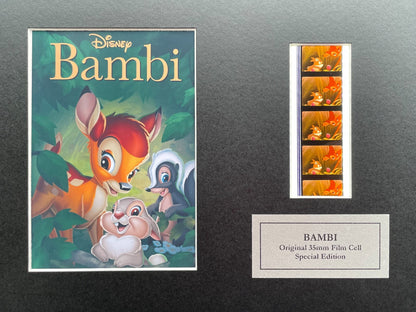 BAMBI 1942 Original 35mm Film Cells set in Quality Wood Frame + COA