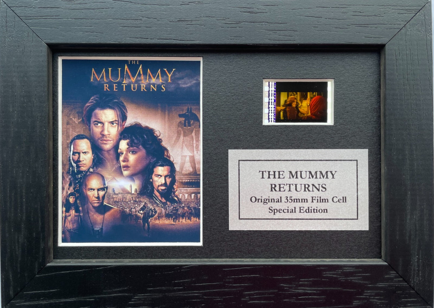 Hand crafted display featuring original Mini filmcell for THE MUMMY RETURNS fans