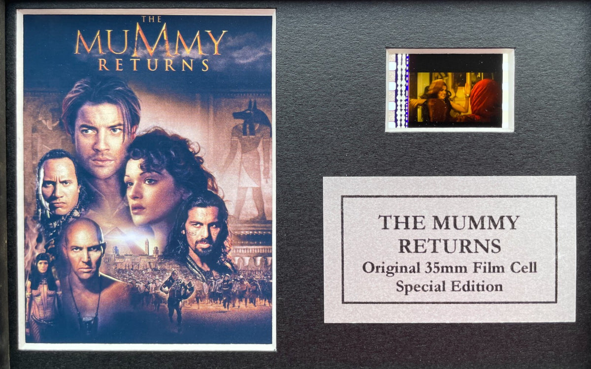 Hand crafted display featuring original Mini filmcell for THE MUMMY RETURNS fans