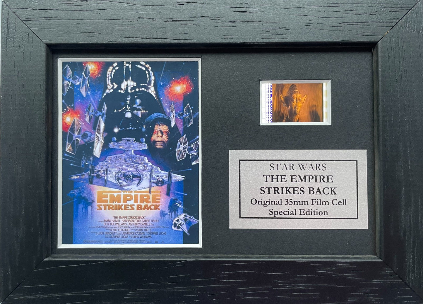 STAR WARS Ep V Original Mini 35mm Film Cells set in Quality Wood Frame + COA