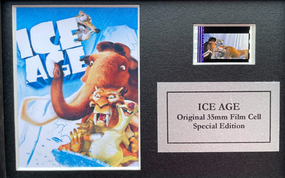 Hand crafted display featuring original Mini 35mm film cells for an ICE AGE fan
