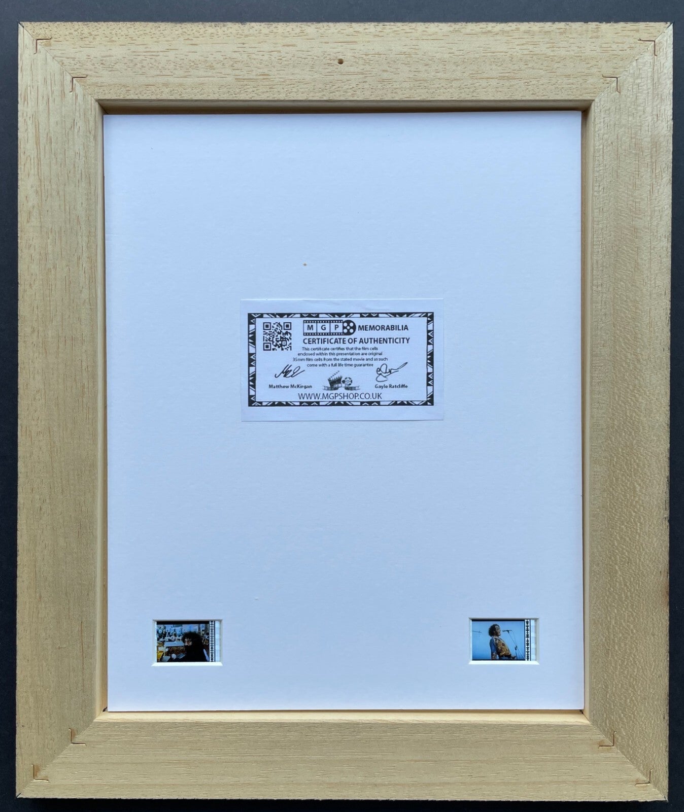 Hand Crafted with original 35mm film cells for WOODSTOCK 1969 fans + COA