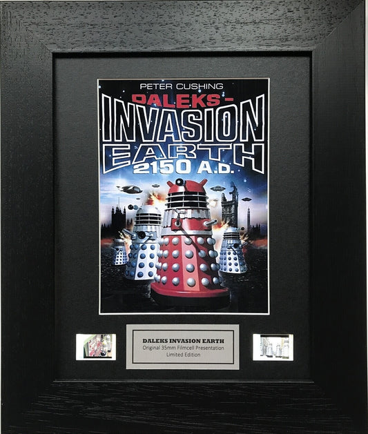 Hand crafted display featuring original film cells for DALEKS INVASION EARTH fans