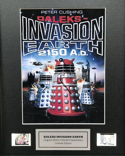 Hand crafted display featuring original film cells for DALEKS INVASION EARTH fans