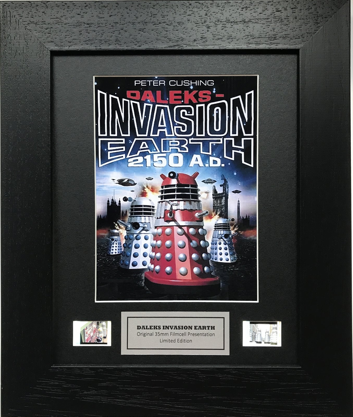 Hand crafted display featuring original film cells for DALEKS INVASION EARTH fans