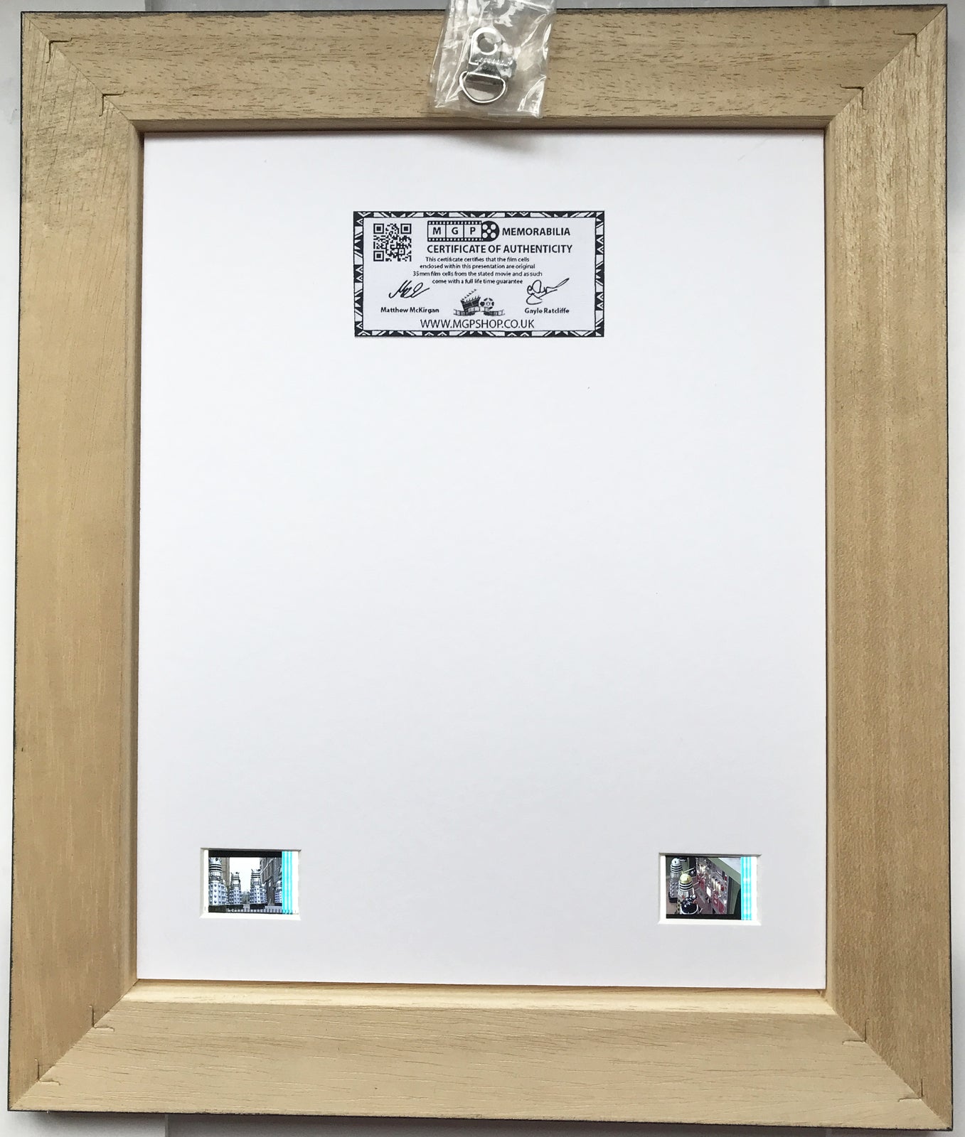 Hand crafted display featuring original film cells for DALEKS INVASION EARTH fans