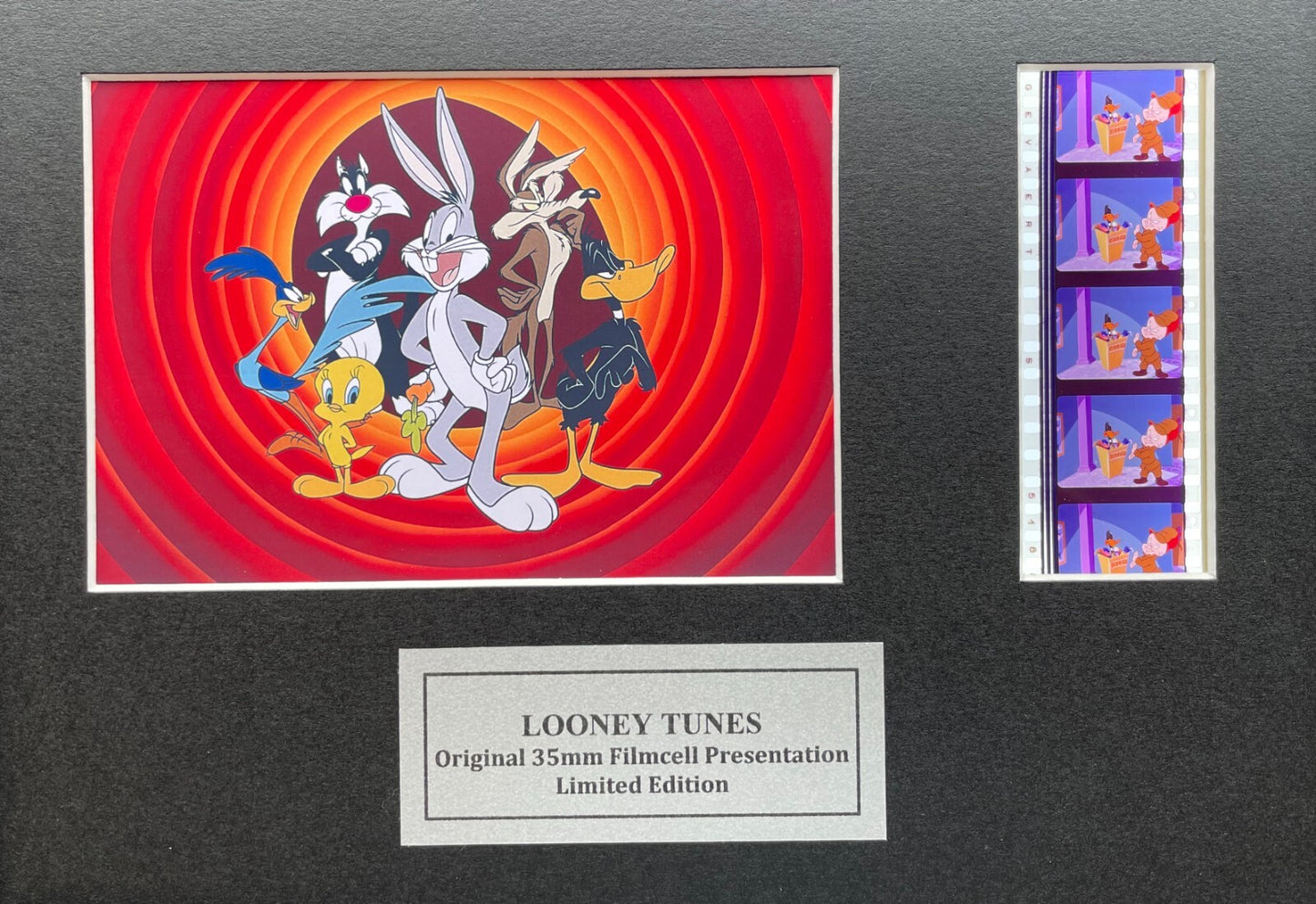 LOONEY TUNES Original 35mm Film Cells set within Quality Wood Frame + COA v3