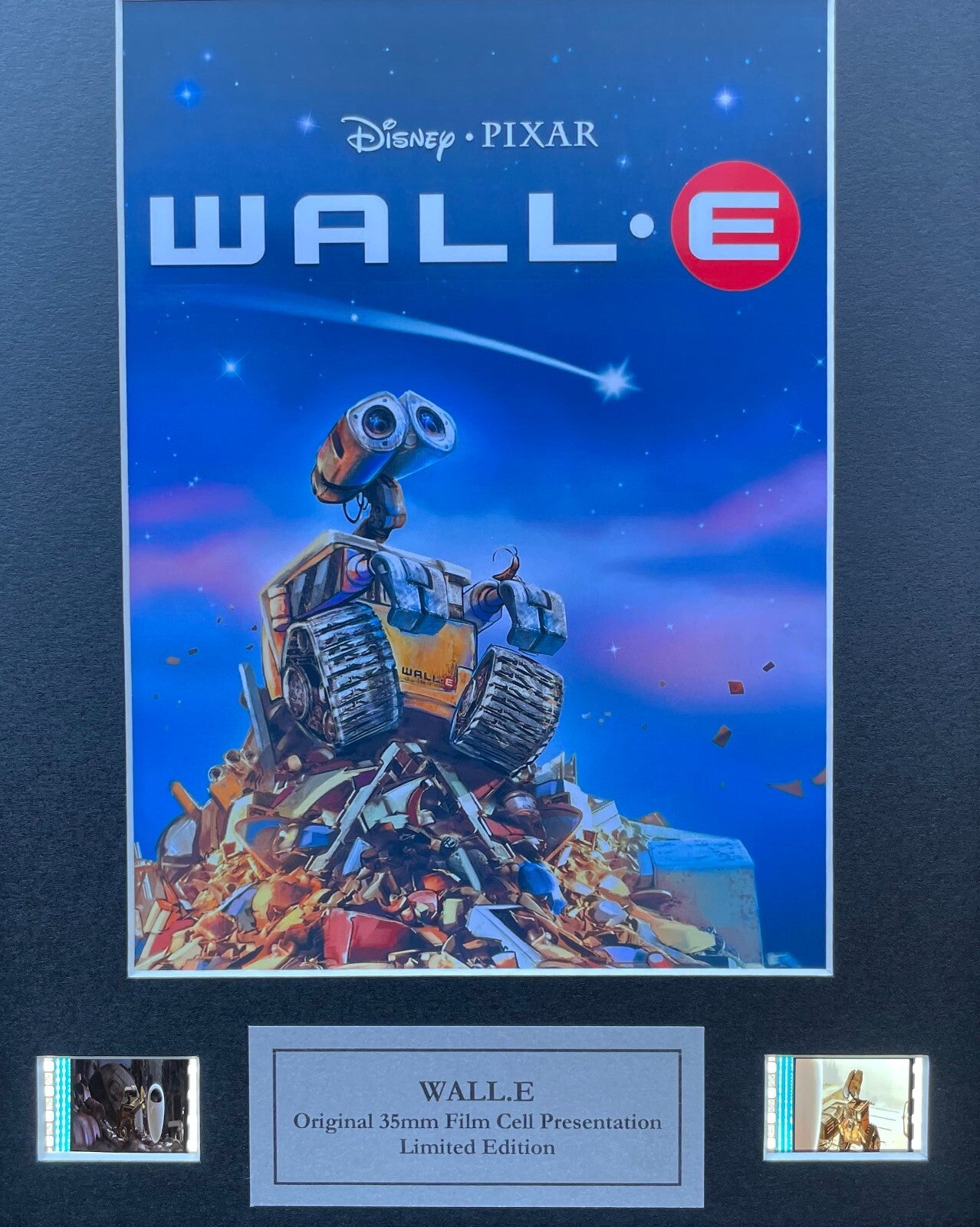 Hand crafted display featuring original 35mm film cells for a WALL.E of 2008 fan