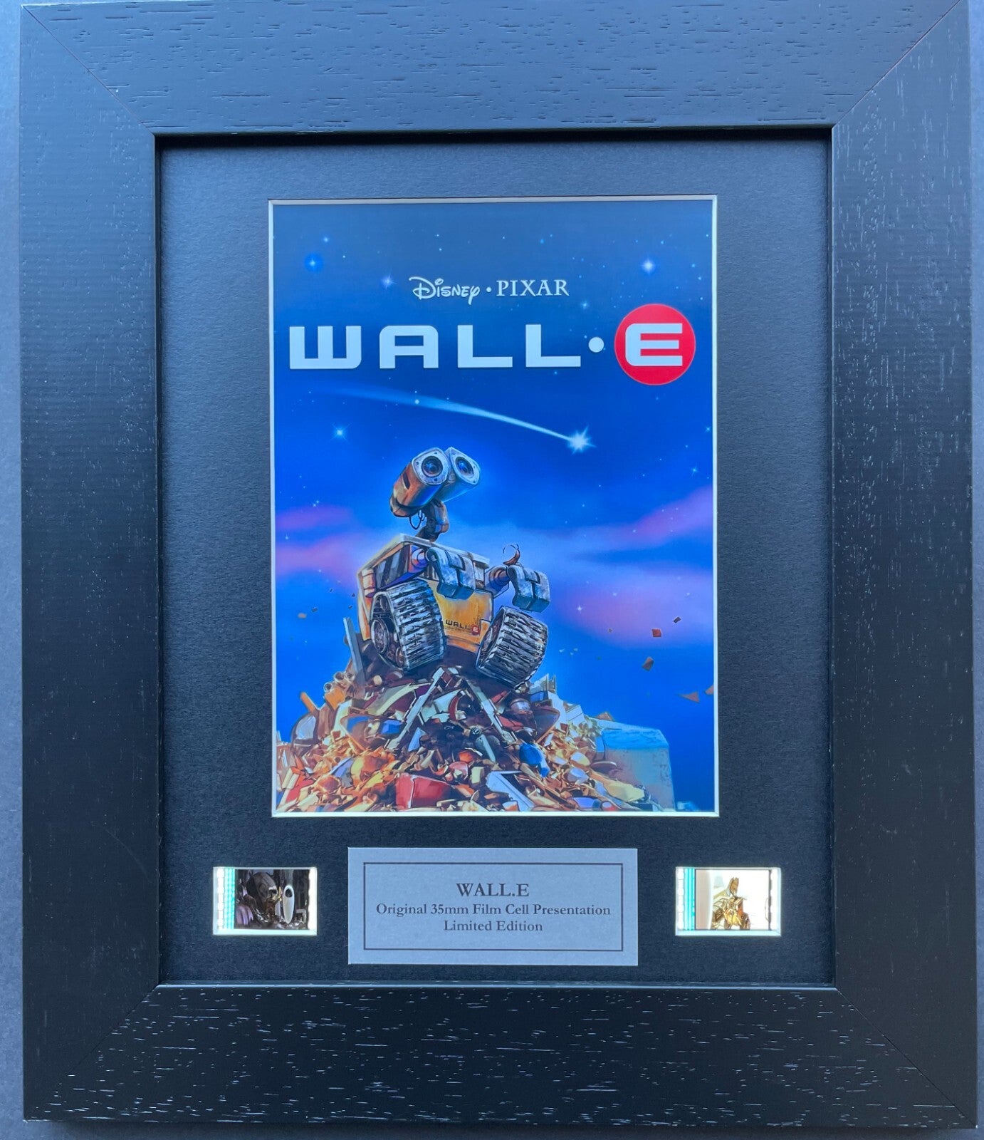 Hand crafted display featuring original 35mm film cells for a WALL.E of 2008 fan