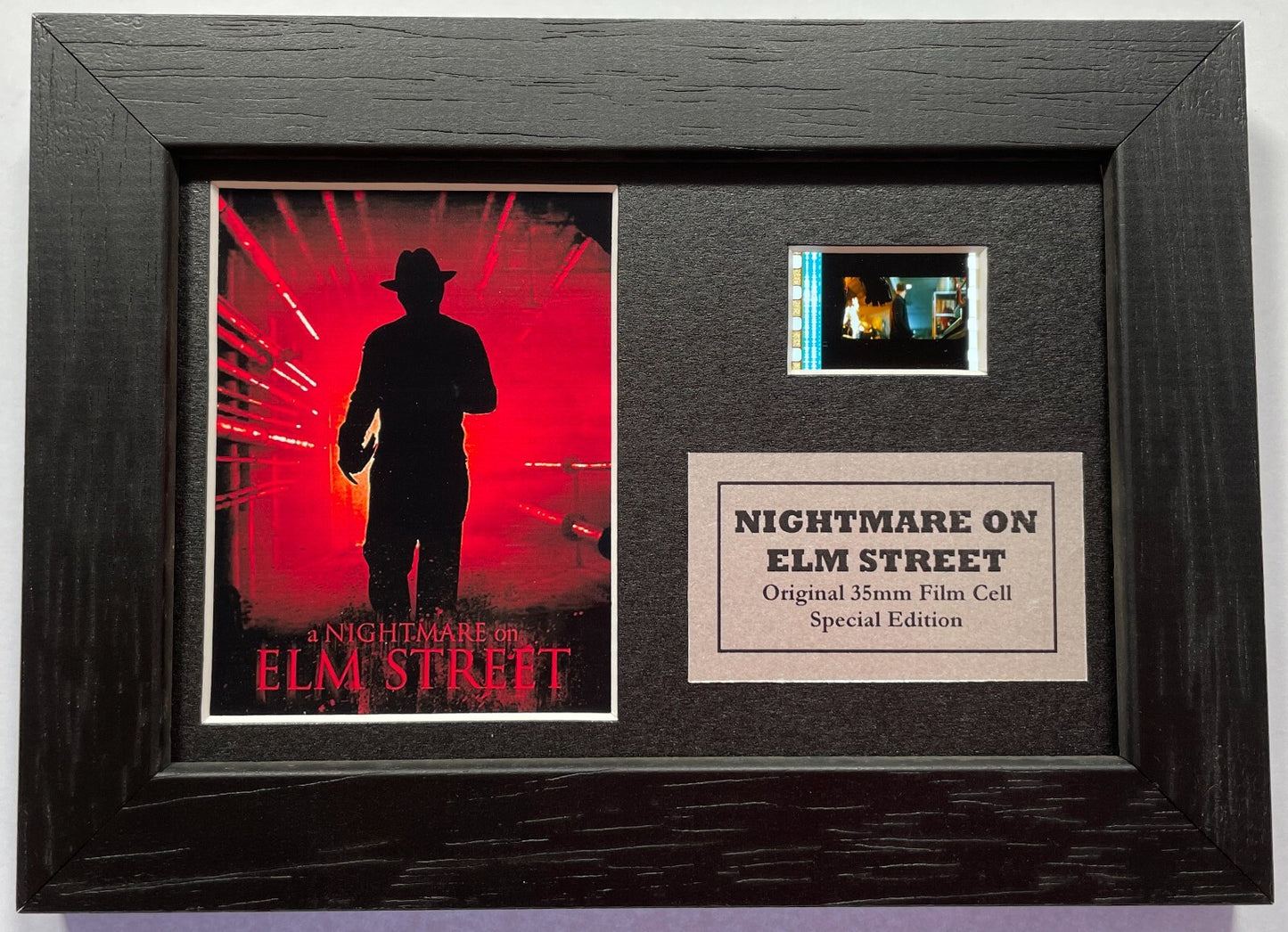 Handmade gift featuring original film cell for a A Nightmare On Elm Street fan