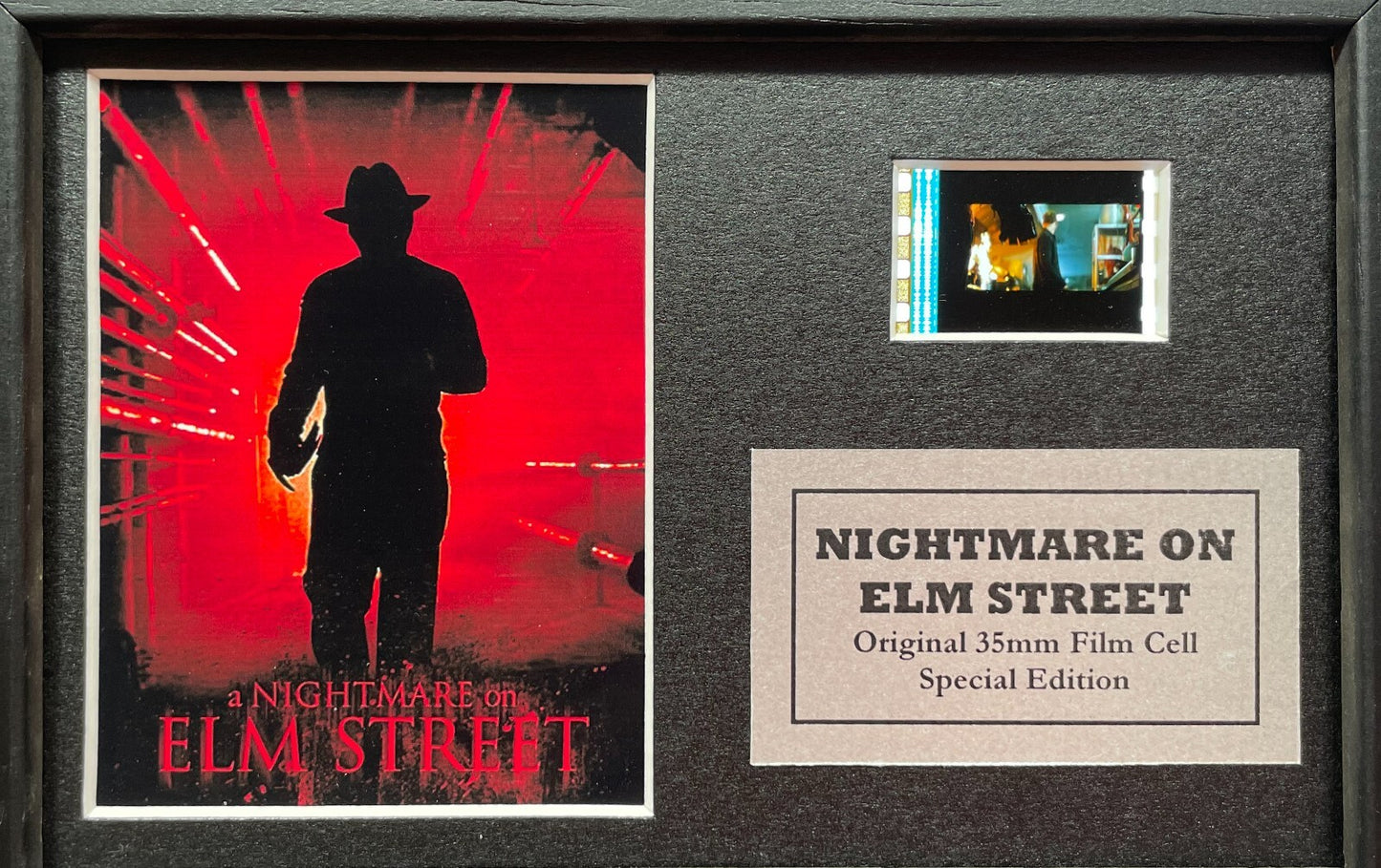 Handmade gift featuring original film cell for a A Nightmare On Elm Street fan