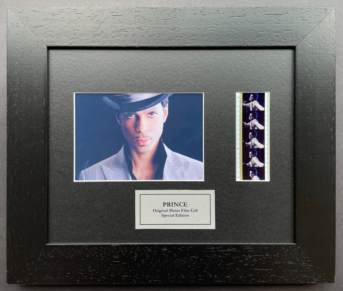 Hand crafted display featuring original film cells for PRINCE Rogers Nelson fans