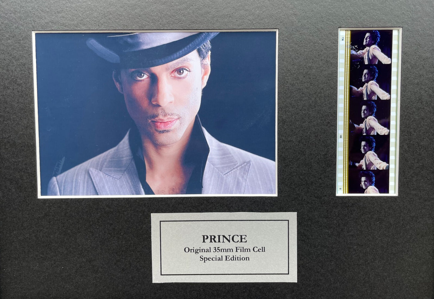 Hand crafted display featuring original film cells for PRINCE Rogers Nelson fans