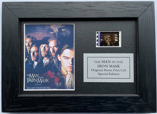 Handmade display featuring original Mini filmcells for MAN in The IRON MASK fans