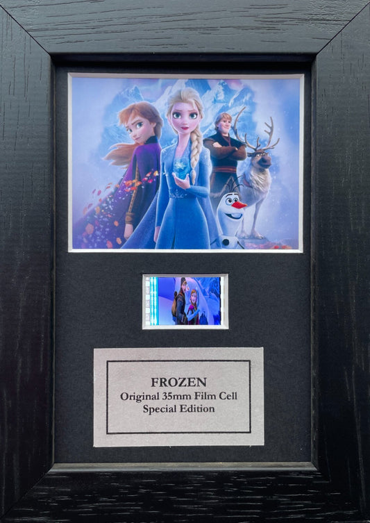 Hand crafted display featuring original Mini 35mm film cells for a FROZEN fan