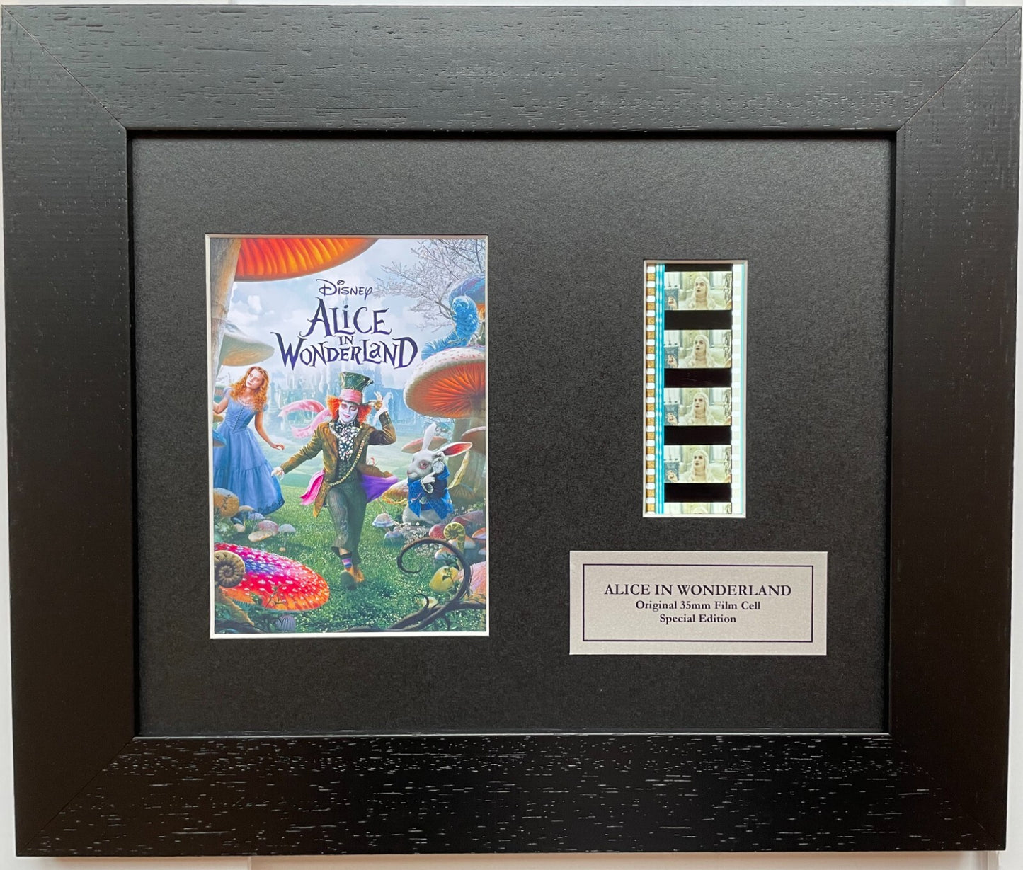ALICE in WONDERLAND 2010 Original 35mm Film Cells set within Quality Wood Frame