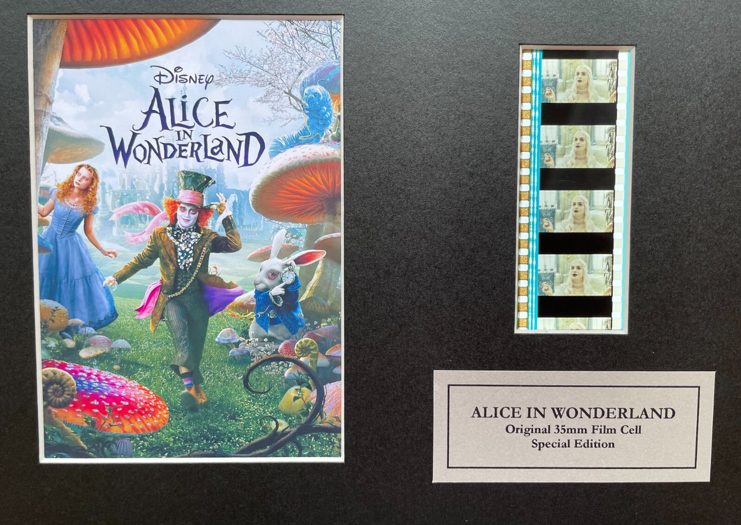 ALICE in WONDERLAND 2010 Original 35mm Film Cells set within Quality Wood Frame