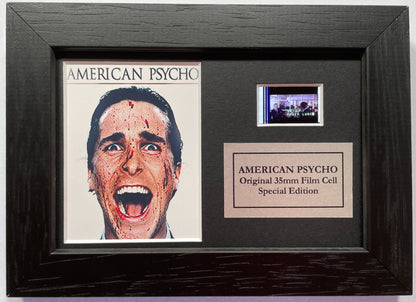 Hand Crafted display featuring original Mini film cell for an American Psycho fan