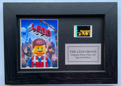Hand crafted display featuring original Mini film cells for THE LEGO MOVIE fans