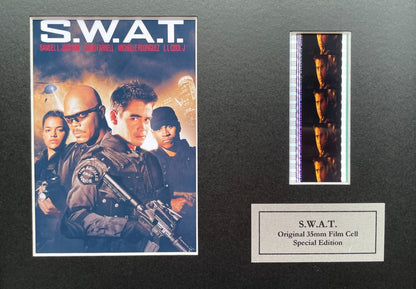 Hand crafted display featuring original 35mm film cells for S.W.A.T. fans + COA