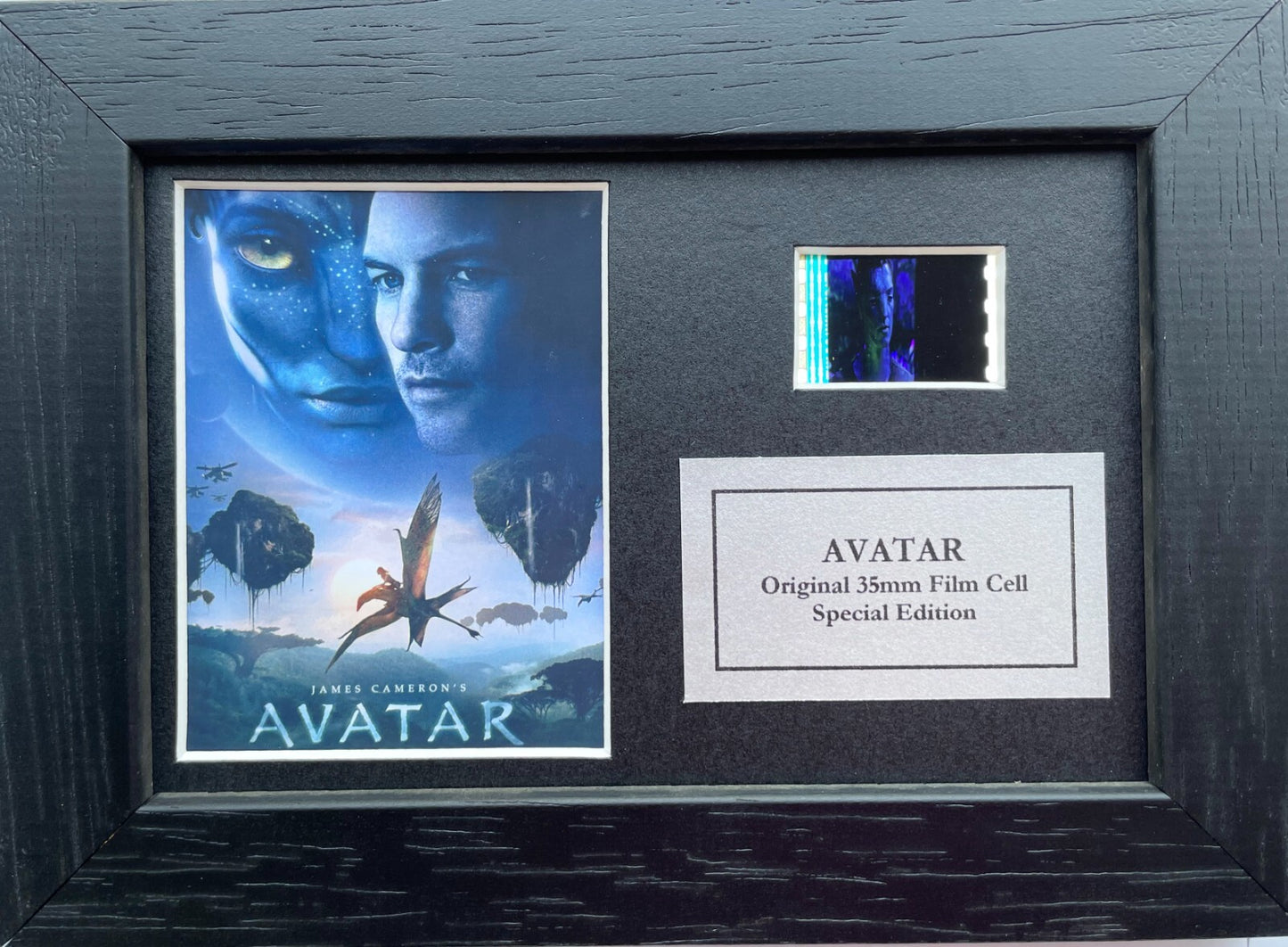 Hand crafted display featuring original Mini film cells for an AVATAR 2009 fan