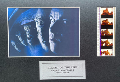 Handmade display featuring original film cells for PLANET Of The APES 2001 fans