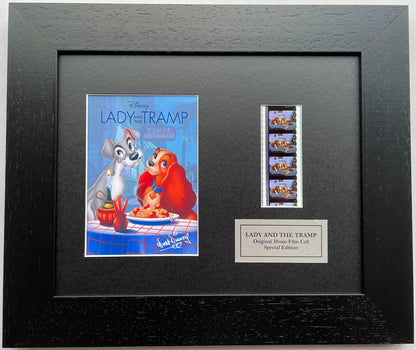 Hand crafted display featuring original 35mm filmcells for Lady & The Tramp fans