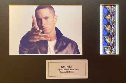 Handmade display featuring original 35mm film cells for an EMINEN fan + COA