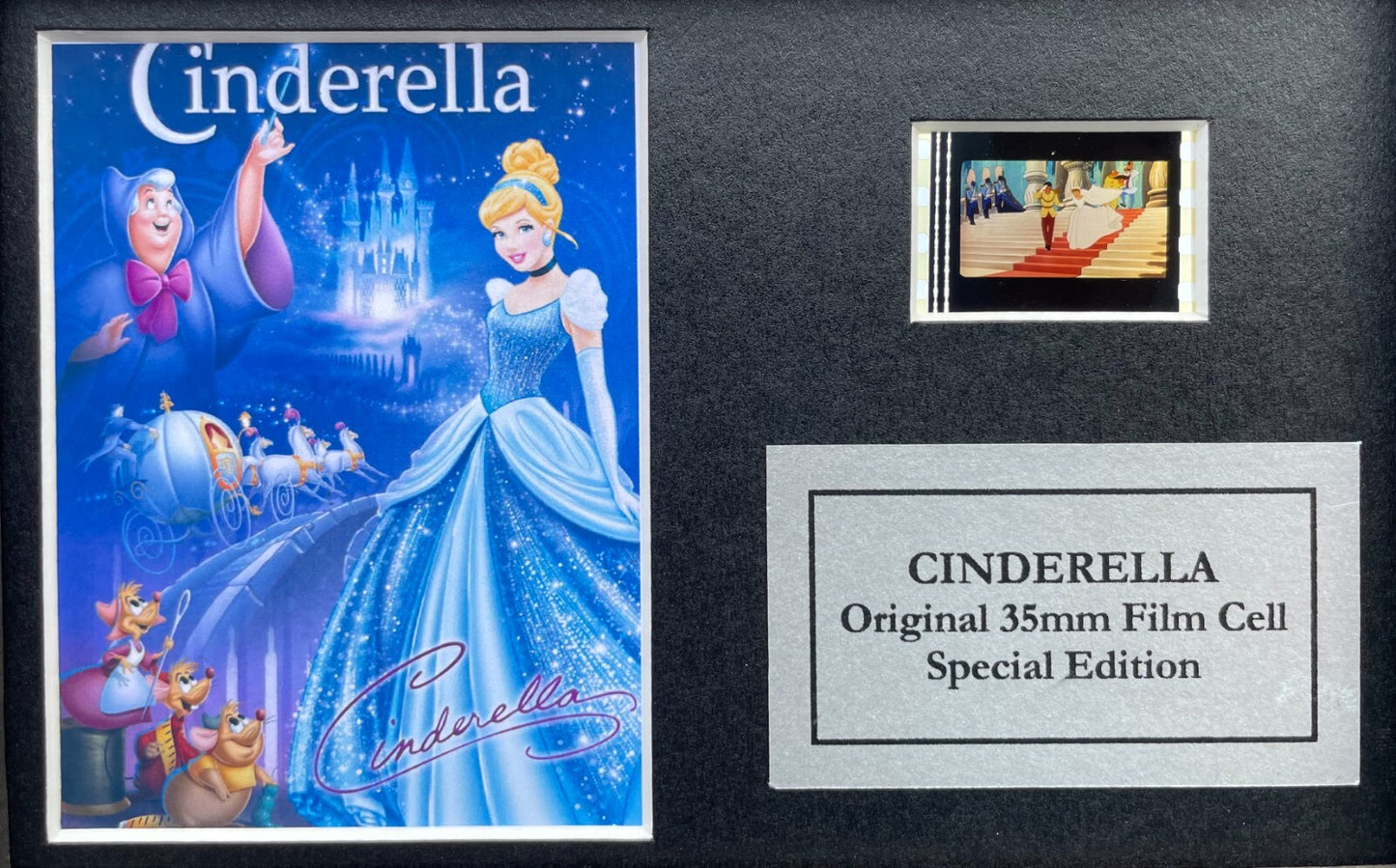 CINDERELLA (Walt Disney) Original Mini 35mm Film Cells in Quality Wood Frame