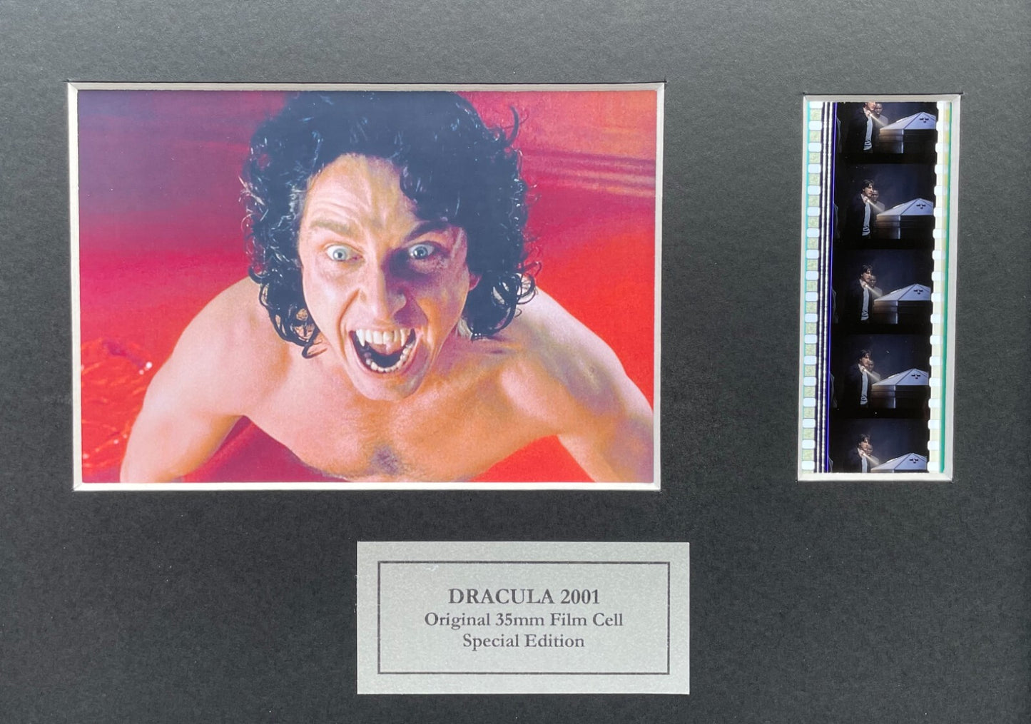 Hand crafted display featuring original 35mm film cells for DRACULA 2000 fans v1