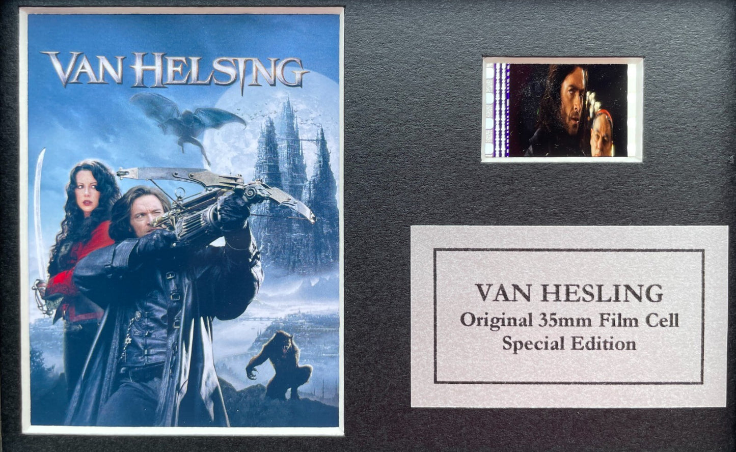 Hand crafted display featuring original Mini 35mm filmcells for VAN HELSING fans