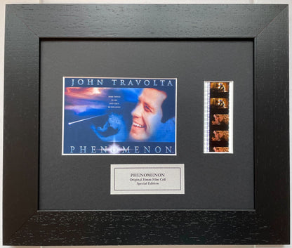 Handmade display featuring original 35mm filmcells for a Phenomenon fan + COA v2