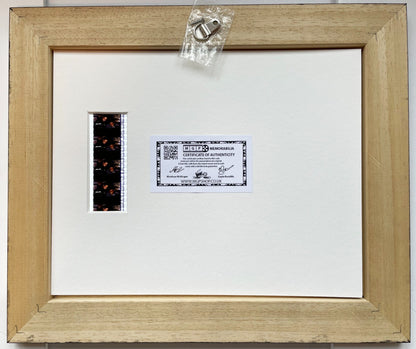 Handmade display featuring original 35mm filmcells for a Phenomenon fan + COA v1