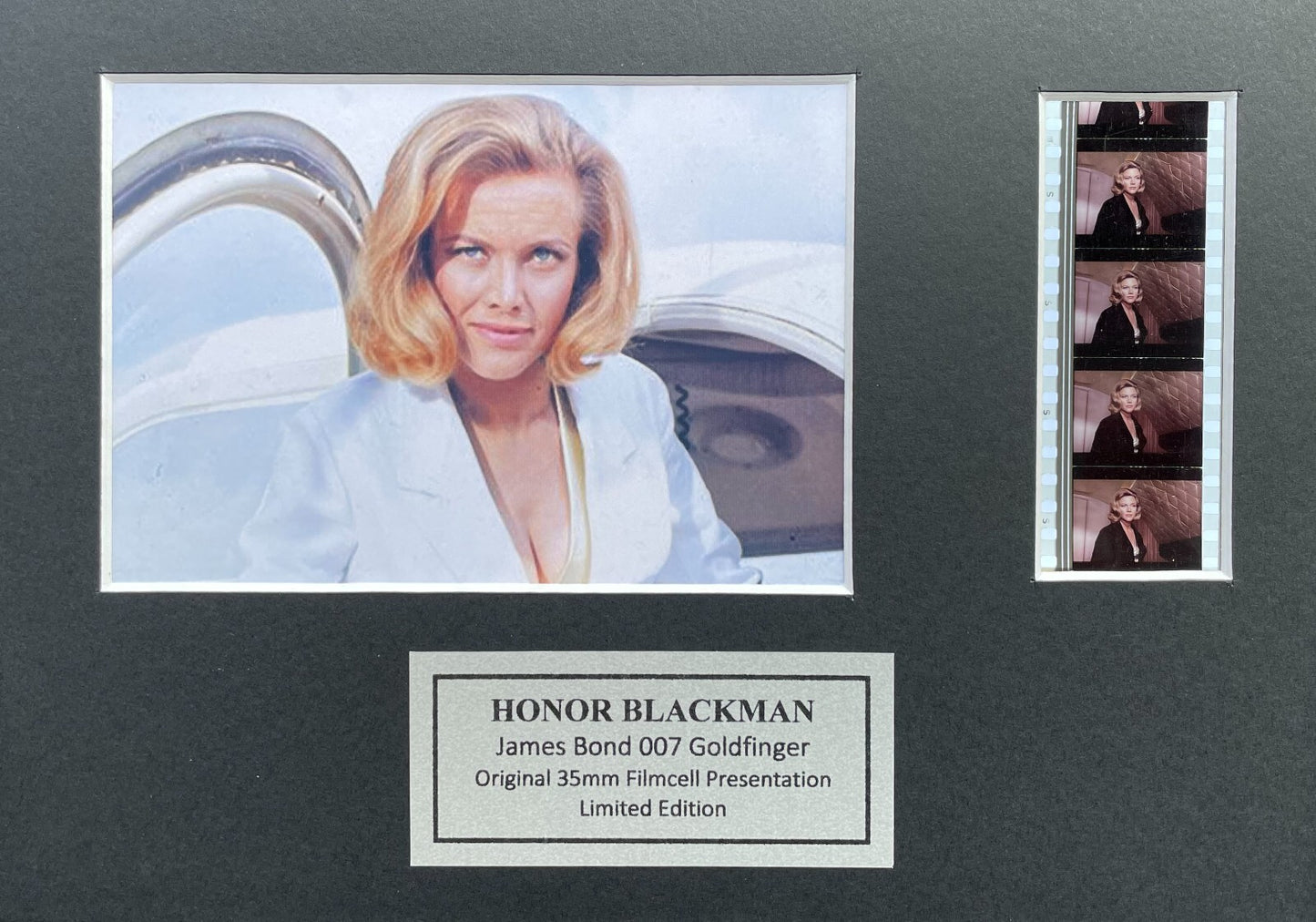 Handmade display featuring original film cells for James Bond GOLDFINGER fans v3