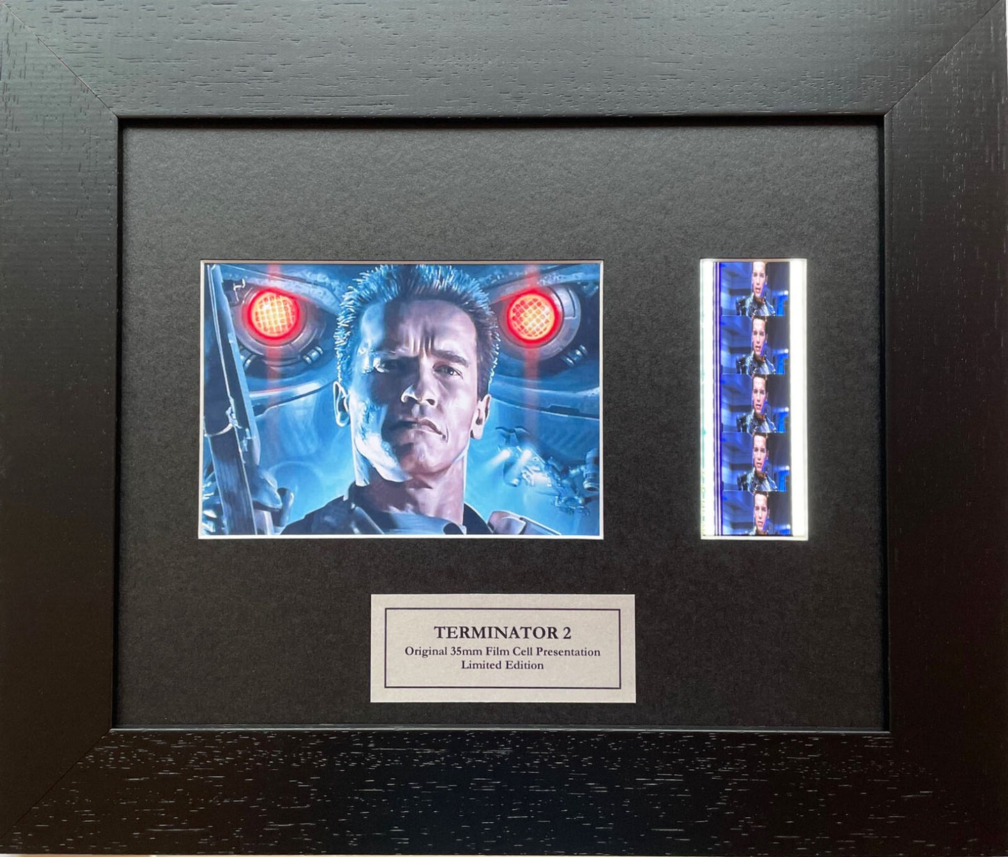 Hand crafted display featuring original 35mm filmcells for a Terminator 2 fan v1