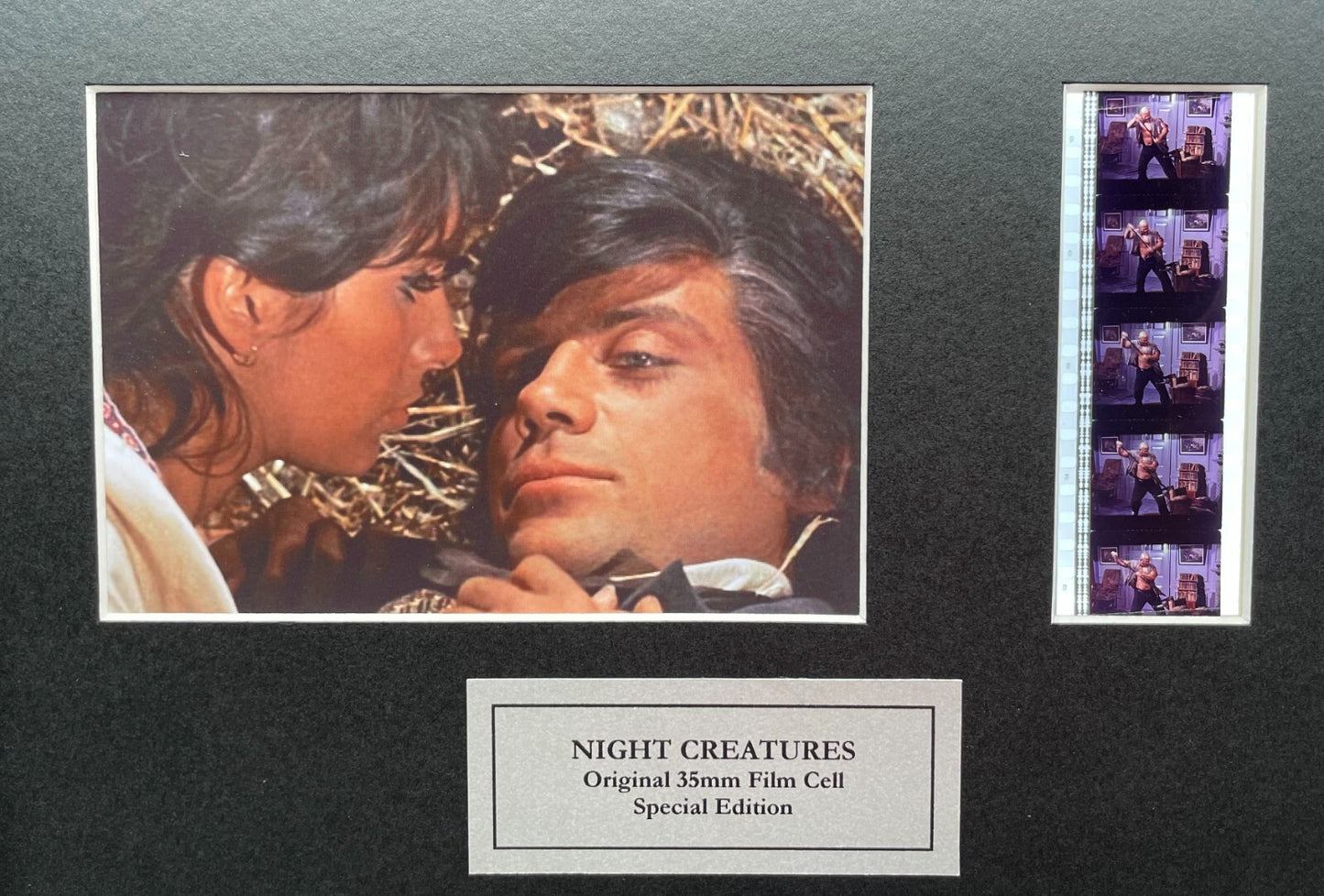 Handmade display featuring original 35mmfilm cells for a NIGHT CREATURES fan v2
