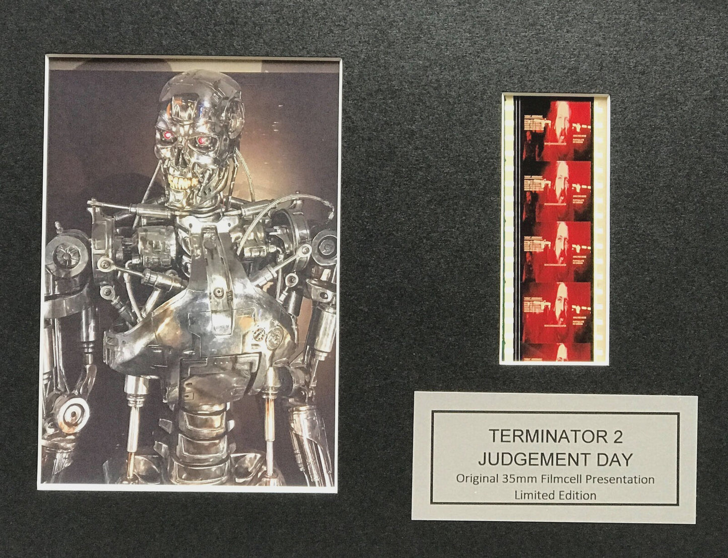 Hand crafted display featuring original 35mm film cells for Terminator 2 fans v2