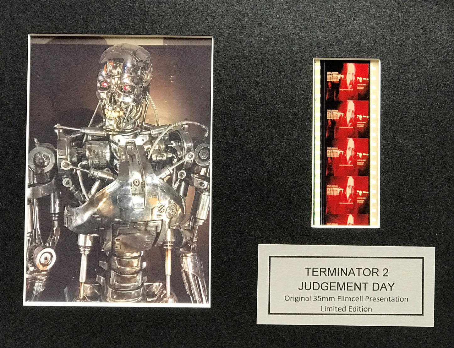 Hand crafted display featuring original 35mm film cells for Terminator 2 fans v2
