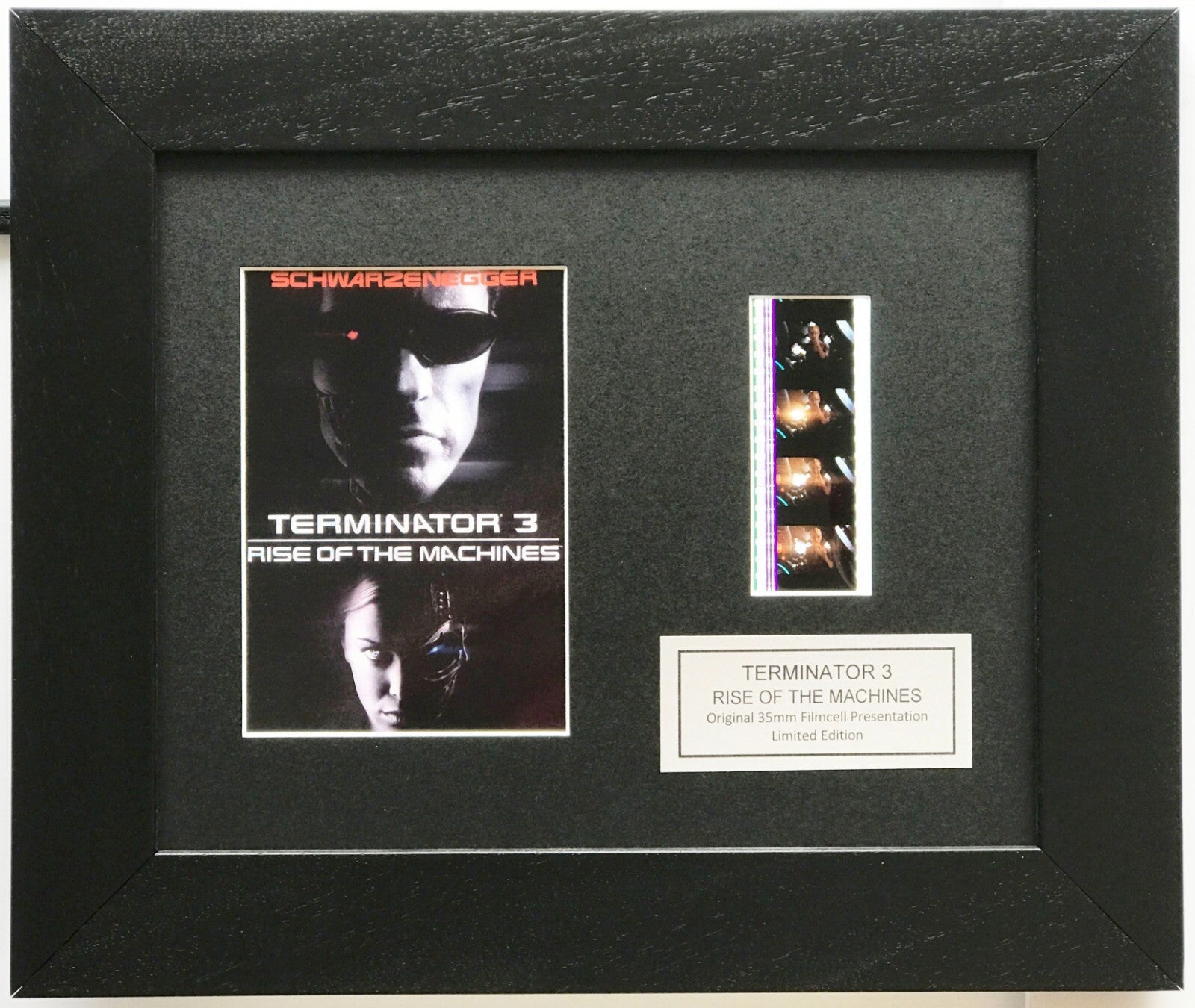 Hand crafted display featuring original 35mm film cells for a Terminator 3 fan v1