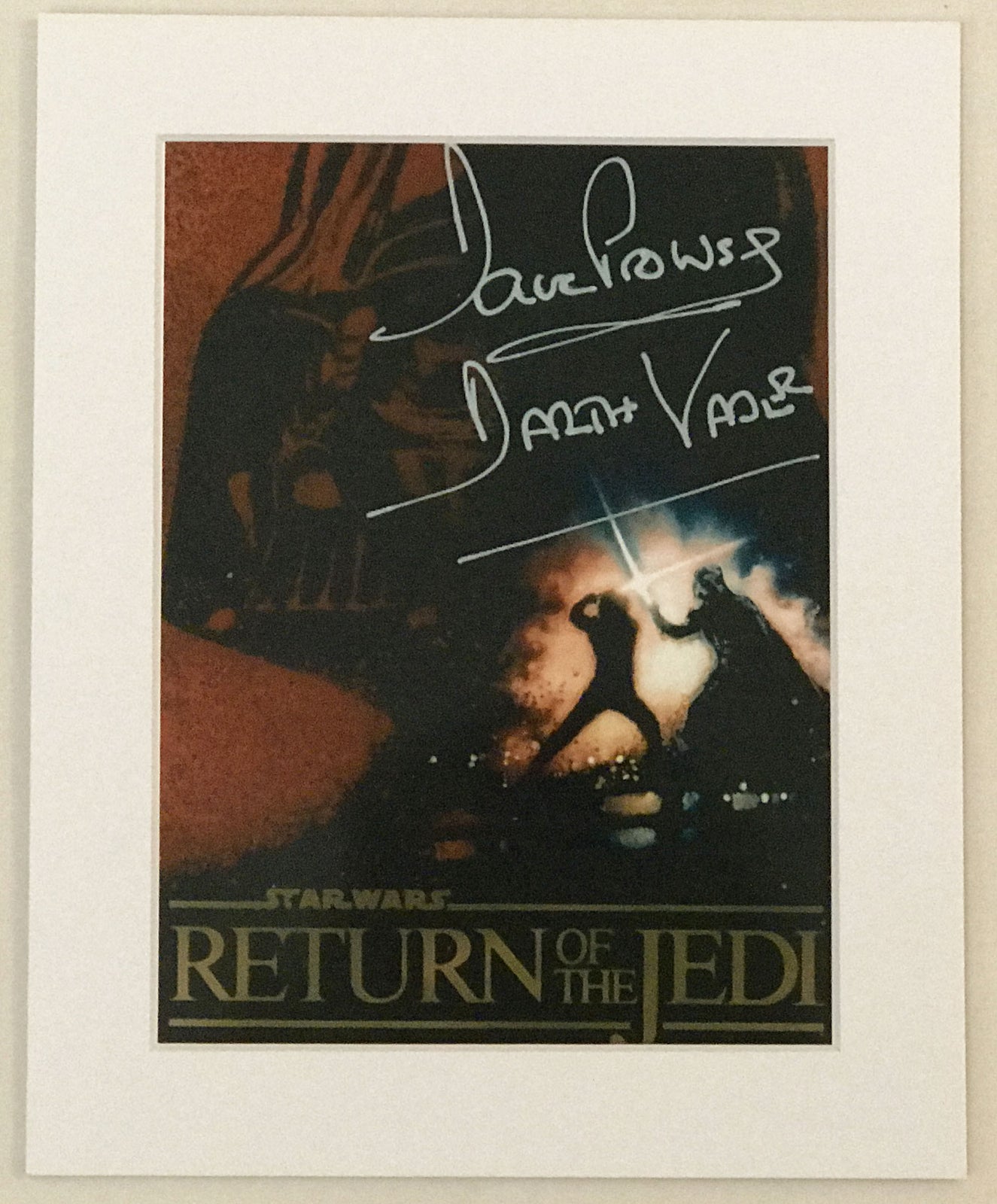 A DAVE PROWSE Darth Vader Signed Repro Signed print for a Star Wars fan