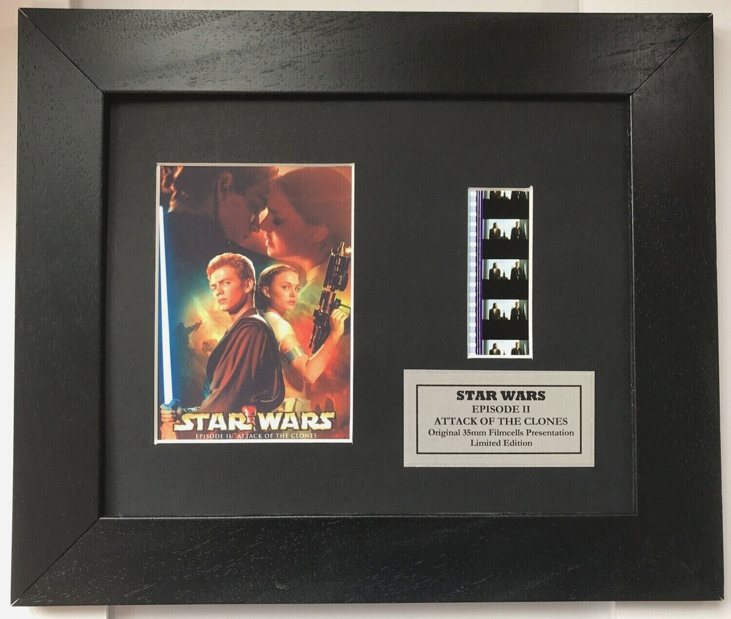 Handmade display inc original 35mm film cells for a STAR WARS Ep II fan v1